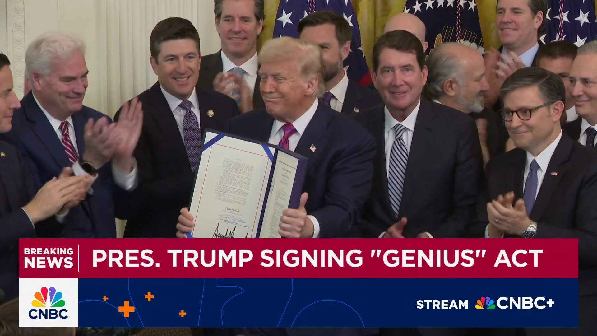 President Trump signs the GENIUS Act into law