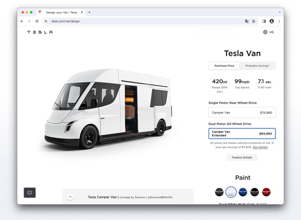 A white van with black wheels Description automatically generated